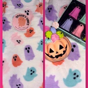 Viral Pastel Ghost Faux Throw Blanket